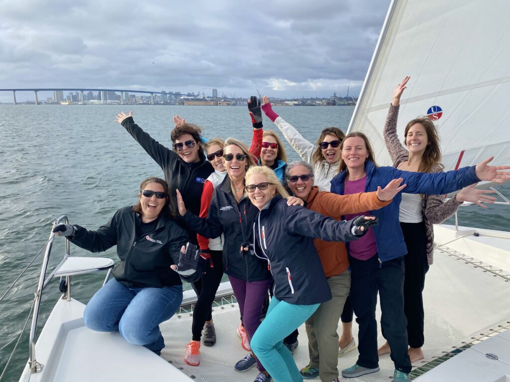 Women sailing group in San Diego Bay
