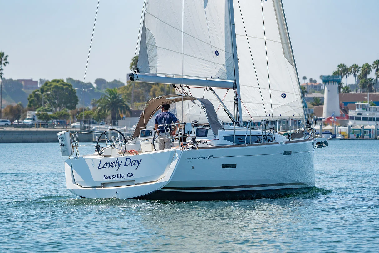 Lovely Day (Jeanneau 389) at Marina del Rey - under sail