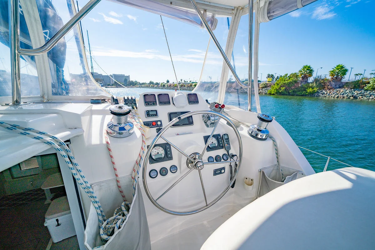 ALLY CAT (Leopard 44) at Marina del Rey - helm