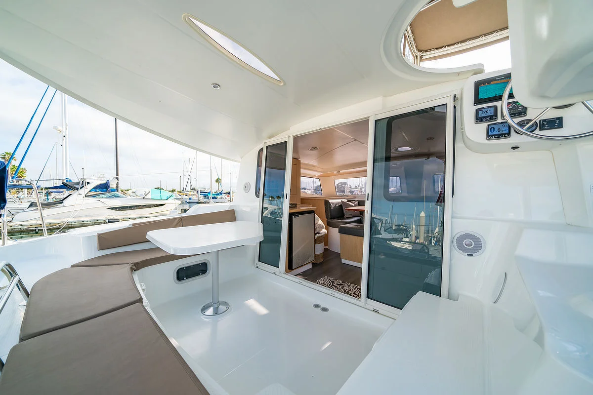Ocean Spirit 1 (Fountaine Pajot Mahe 36) at San Diego - cockpit